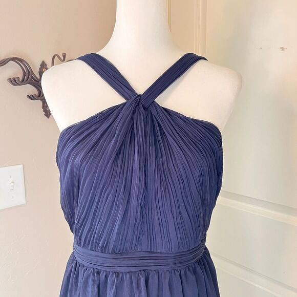 J.Crew Dark Navy Chiffon Dress – Style 56002 – Size 10 - Picture 4 of 14